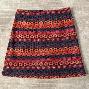 NWT Anthropologie Hutch Floral Embroidered Mini Skirt Orange Pink Geometry
